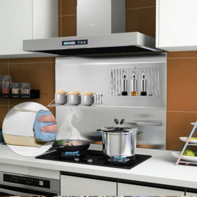 VEVOR Ανοξείδωτη Πλάτη Κουζίνας με Ράφι 36x33.9 για Απορροφητήρα  DYB36X33.88YC0001V0