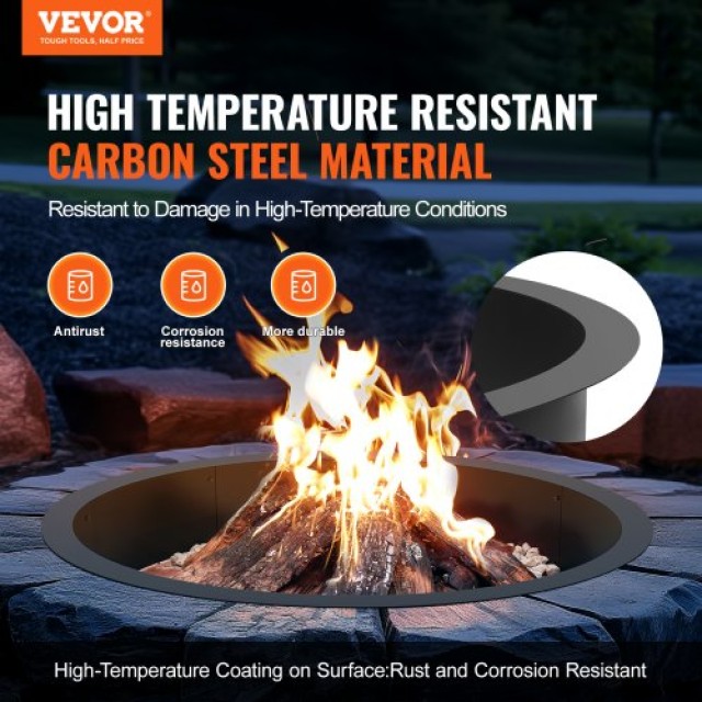 VEVOR Δακτύλιος Εστίας Φωτιάς 40” Εξωτερικό 36” Εσωτερικό Χάλυβας D...