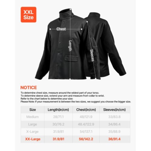 VEVOR Μπουφάν Συγκόλλησης XXL Δερμάτινο & Βαμβακερό FR KSNPKKSKNPCM9GJZYV0