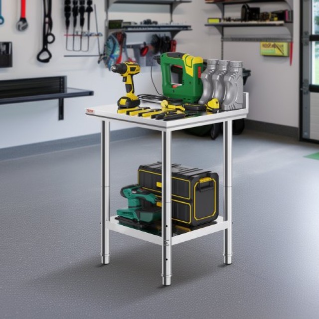 Τραπέζι Εργασίας VEVOR 60x60x88cm Ανοξείδωτο με Κάτω Ράφι για Επαγγελματική Κουζίνα  60X60X88CFGZTTZT1V0