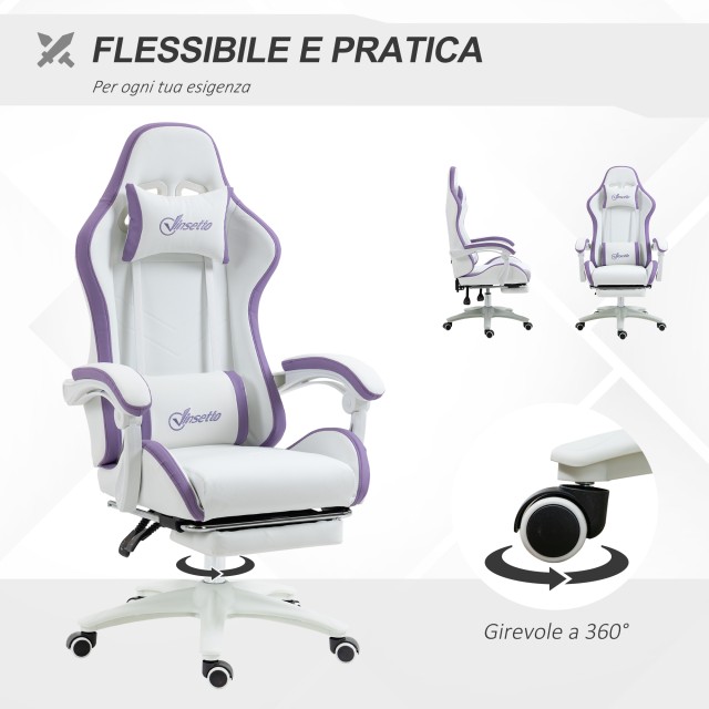 Vinsetto Ρυθμιζόμενη Καρέκλα Gaming με Κλίση Πλάτης, 65x65x121-129 ...
