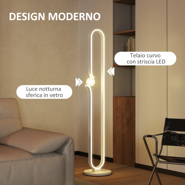 HOMCOM Λάμπα Δαπέδου LED Νότα, 28x28x145 εκ, Λευκό B31-527V90WT