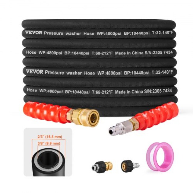 VEVOR Σωλήνας Πλυστικού 30.5μ, 4800 PSI, Αντικατάσταση για Πλυστικά...