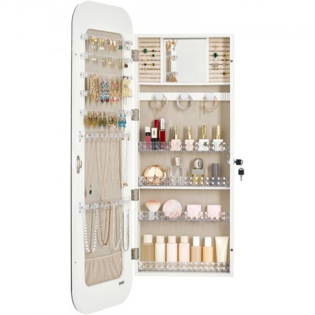 VEVOR Καθρέπτης-Ντουλάπι Κοσμημάτων VEVOR, 1080 mm Ύψος, Λευκός με ...