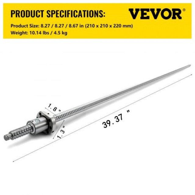 VEVOR  ΡΜ1605-1000mm Αντι-αντίδραση Μπάλας Βίδα BF12/BK12 Stamina C...