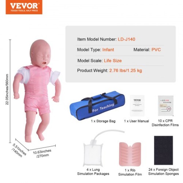 VEVOR Προπλάσμα Βρεφικής ΚΑΡΠΑ και Πνιγμονής  HLRTMXHMLKJJJJ52CV0