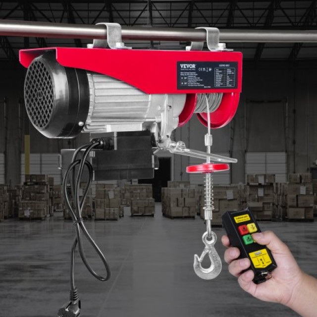 VEVOR  Ηλεκτρικός Γερανός 880lbs, 850W 220V με Ασύρματο Χειριστήριο, 40ft Ύψος Ανύψωσης, Χαλκός Κινητήρας DDG880LBS21FT9C4WV2