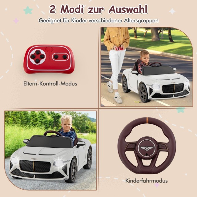 Costway  Παιδικό Ηλεκτροκίνητο Αυτοκίνητο Bentley Bacalar με Γονικό Έλεγχο και Πολυλειτουργικό Πίνακα Ελέγχου TQ10191DE-WH