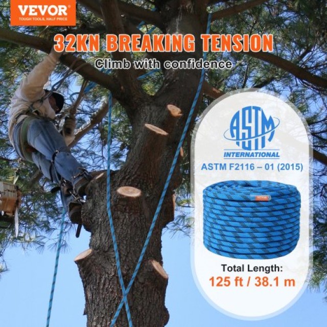 Στατικός Σχοινί Αναρρίχησης VEVOR 12.7mm 38M Μπλε  DSJLSLSXWS12KKX58V0