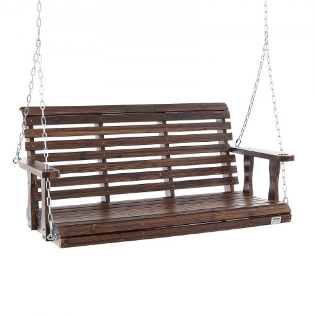Ξύλινη Κούνια Βεράντας VEVOR 4.5 ft, Αντοχή 880 lbs, Καφέ Ανθρακιού...