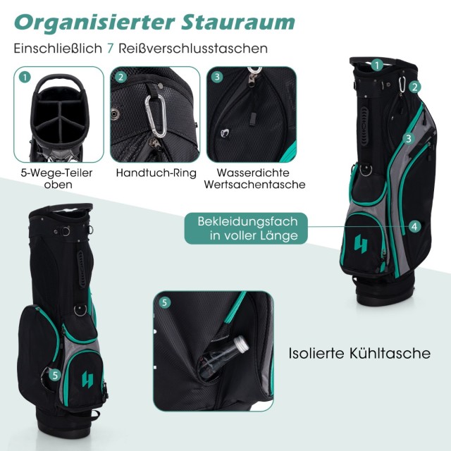 Costway Σετ Ανδρικών Δεξιόχειρων Μπαστουνιών Γκολφ 11 Τεμαχίων με Κ...