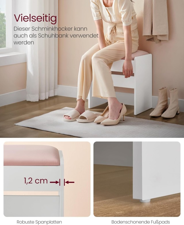 VASAGLE Σκαμπό Τουαλέτας Βελούδο με Επένδυση και Αντιολισθητικά Πόδ... VASAGLE Σκαμπό Τουαλέτας Βελούδο με Επένδυση και Αντιολισθητικά Πόδ...