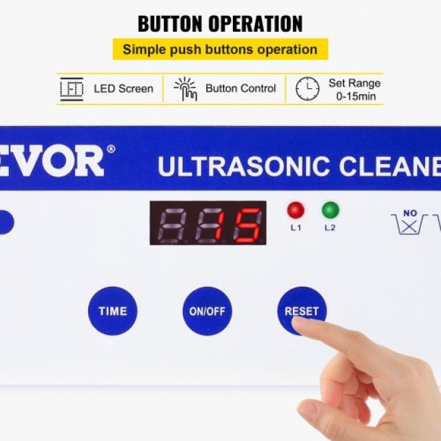 VEVOR 0.8L Υπερηχητικός Καθαριστής για Κοσμήματα και Γυαλιά 35W Ανοξείδωτος για Επαγγελματική και Οικιακή Χρήση  QXJ0.8LCSB0000001V2