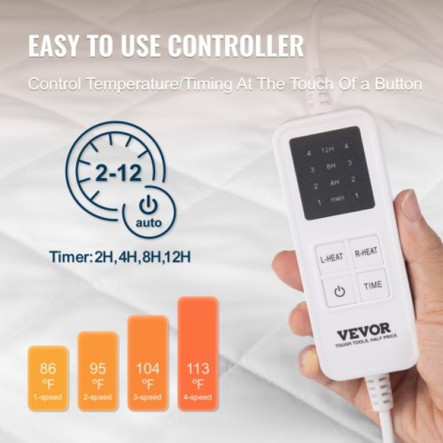 VEVOR  Ηλεκτρική Θερμαινόμενη Υποστρώματα 150 x 160 cm με Χρονοδιακ...