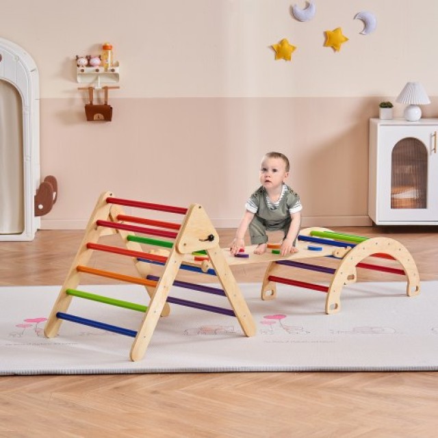 VEVOR Ξυλινά Αναρριχητικά Παιχνίδια 5 σε 1 Montessori με Τρίγωνη Ράμπα και Επιφάνεια Αναρρίχησης SJTZSJTCSLM0EPNJ6V0