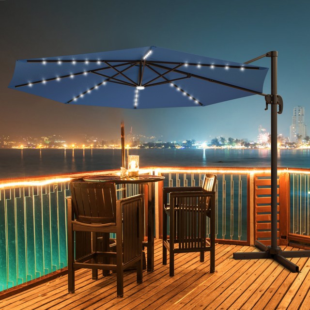 Costway Ομπρέλα Κήπου με LED Φωτισμό 300 εκ. OP70280BL