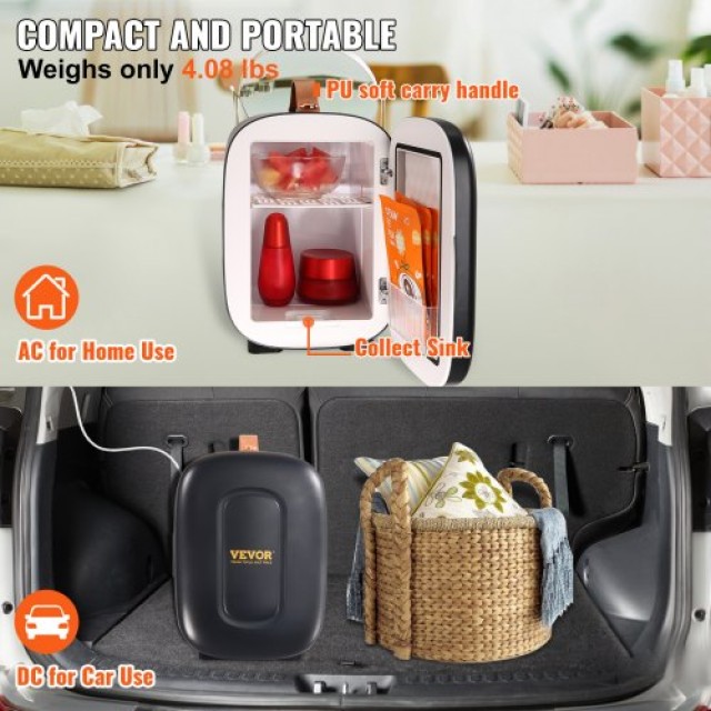 VEVOR Mini Ψυγείο 4L/6 Κουτιά, Φορητό Ψυγείο Θερμοηλεκτρικό, Μαύρο  MNBXHSSLPTM4LMFLZV2