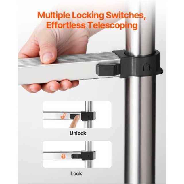 VEVOR Φορητή Σκάλα Επέκτασης Ανοξείδωτου Χάλυβα 12.5ft SSTTNLSLK125...