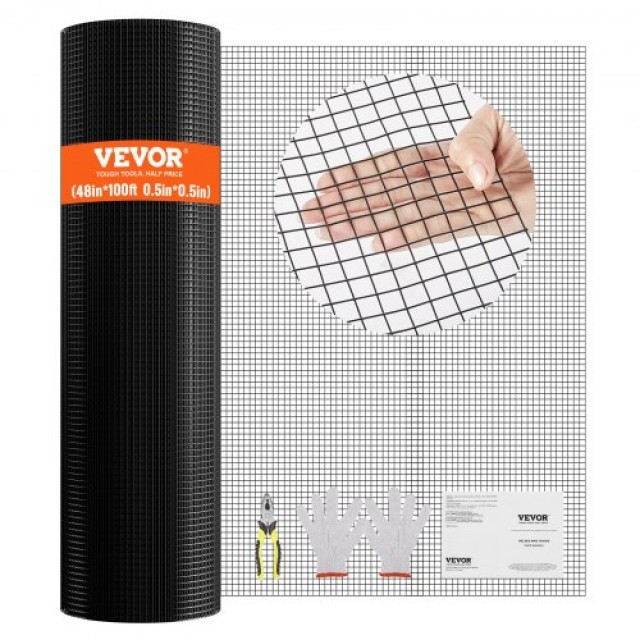 VEVOR Πλέγμα Σύρματος 48 x 100, Γαλβανισμένο & Επικαλυμμένο, 19 Gau...