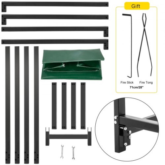 Ράφι Καυσόξυλων VEVOR 8ft με Κάλυμμα & Σετ Εργαλείων Τζακιού  DCJJC...