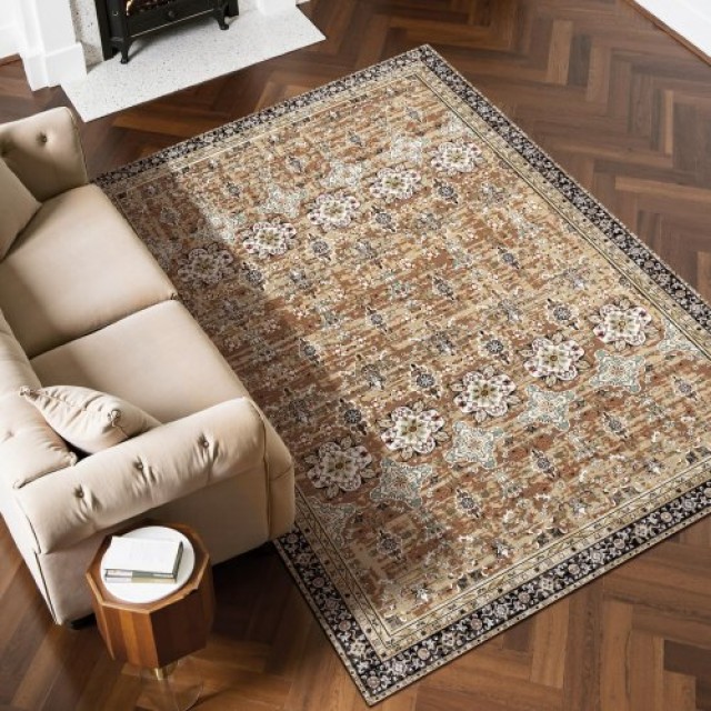 VEVOR Μεγάλο Χαλί 6x9 ft Αντιολισθητικό Καφέ Πράσινο Vintage JXZXDT...