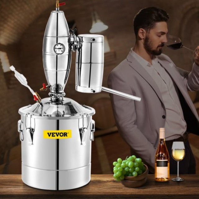 VEVOR  Αποστακτήρας Ανοξείδωτου Χάλυβα 50L με Θερμόμετρο και Δεξαμενή Ζύμωσης  NGZLQ50L000000001V2