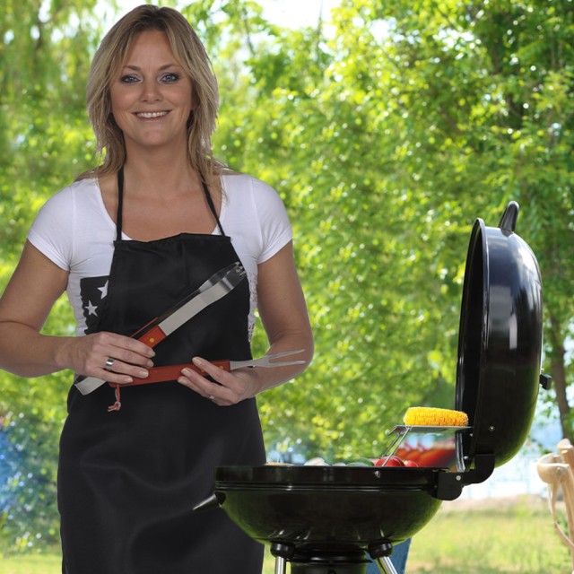 BAKAJI Μαύρη Ποδιά Κουζίνας BBQ Barbecue 85x65 cm Πολυχρηστική Εστι...