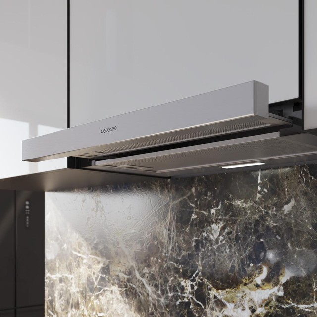 CECOTEC  Τηλεσκοπικός Απορροφητήρας Bolero Flux TLM 606500 Inox, 60cm, 650m3/h, 165W, Κλάση A, 2 Ταχύτητες, Φίλτρο Άνθρακα  CEC-02862