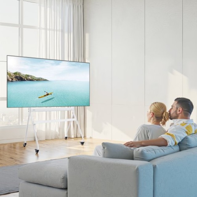 VEVOR Κινητό Τρόλεϊ Τηλεόρασης για Οθόνες 35-100 Ιντσών έως 198 Λίβρες TYSDLDDSJZJZXEGLK001V0