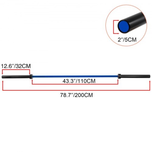 Μπάρα Βαρών Πάγκος Άρσης Βαρών Σκουώτ  GLG2M15KGBLUE0001V0