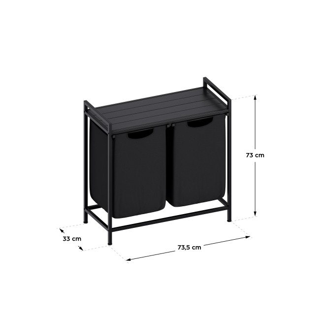 Mark Adler Διπλός Καλάθι Απλύτων Tidy 2.0 Μαύρο 41λ 5903796016116