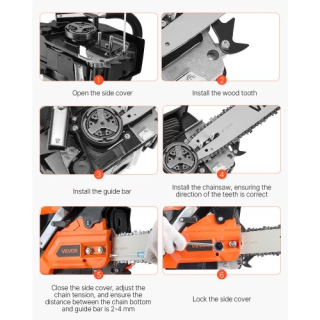 VEVOR Αλυσοπρίονο Βενζίνης 40cc 1.8 HP 14 ιντσών για Κοπή Ξύλου RQL...