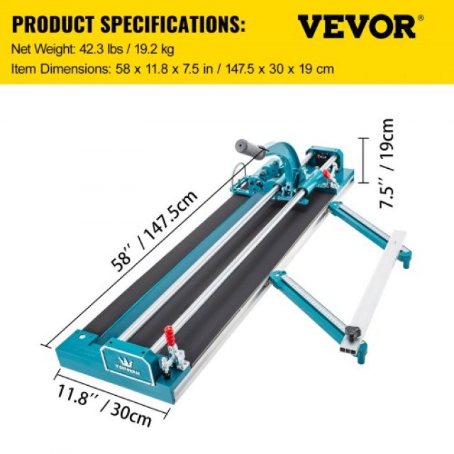 VEVOR Κόφτης Πλακιδίων 1200mm με Διπλή Ράγα και Λέιζερ Ακριβείας  CZQGJ1200SDHWXJMJV0