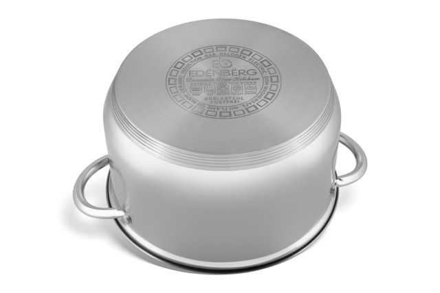 Edenberg Σετ κατσαρολών ανοξείδωτου χάλυβα 12 τμχ με γυάλινα καπάκι... Edenberg Σετ κατσαρολών ανοξείδωτου χάλυβα 12 τμχ με γυάλινα καπάκι...