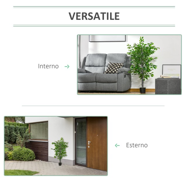 HOMCOM Τεχνητό Φυτό Ficus Ύψος 135cm με Γλάστρα για εσωτερικούς και...