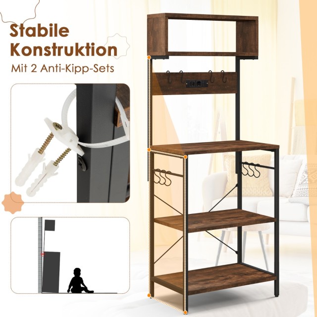 Costway Πολυλειτουργική Μεταλλική Ραφιέρα Κουζίνας με Ηλεκτρική Παρ... Costway Πολυλειτουργική Μεταλλική Ραφιέρα Κουζίνας με Ηλεκτρική Παρ...