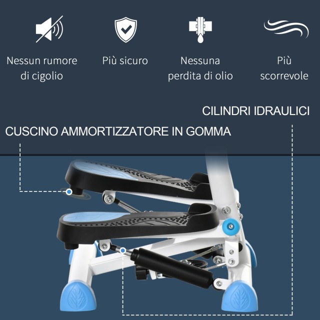 HOMCOM Stepper με τιμόνι, οθόνη LCD και αντιολισθητικά πετάλια, 55x...
