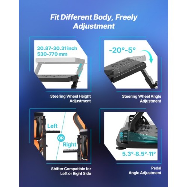 VEVOR Βάση Τιμονιού Αγώνων, Ανθεκτική Προσομοιωτή Cockpit για Τιμόν... VEVOR Βάση Τιμονιού Αγώνων, Ανθεκτική Προσομοιωτή Cockpit για Τιμόν...