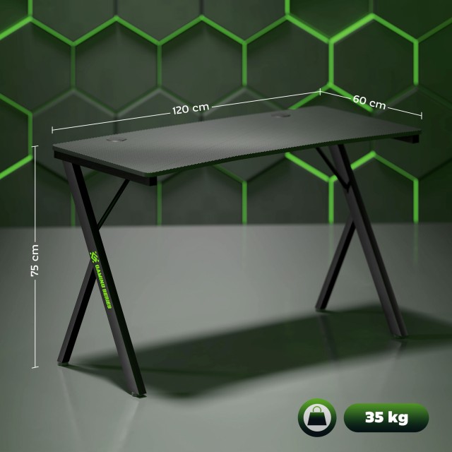 HOMCOM  Γραφείο Gaming με Ρυθμιζόμενα LED RGB Φώτα και Πόδια σε Σχήμα Κ, από Ξύλο και Ατσάλι, 120x60x75 εκ., Μαύρο  836-583V00BK