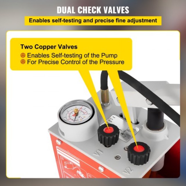VEVOR Αντλία Υδροστατικής Πίεσης, Έως 60 bar/860 psi, Δοχείο 3.2 Γαλόνια, Υδραυλικός Χειροκίνητος Ελεγκτής Πίεσης Νερού με Μετρητή Τριών Μονάδων & Σύνδεση R 1/2 για Δοκιμή Πίεσης Αγωγών  SYBBDDWC60BARKSPIV0