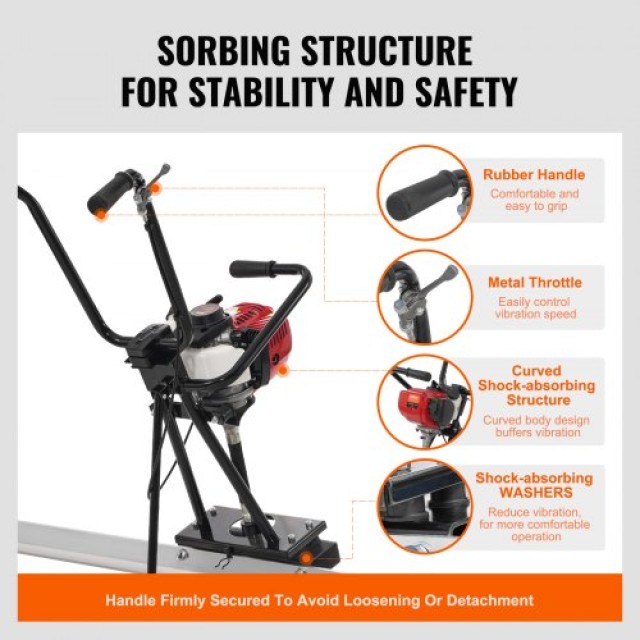 VEVOR Δονητική Τσιμεντοστρώση με Αλουμινένια Ράβδο 2445mm, 4-χρονος... VEVOR Δονητική Τσιμεντοστρώση με Αλουμινένια Ράβδο 2445mm, 4-χρονος...