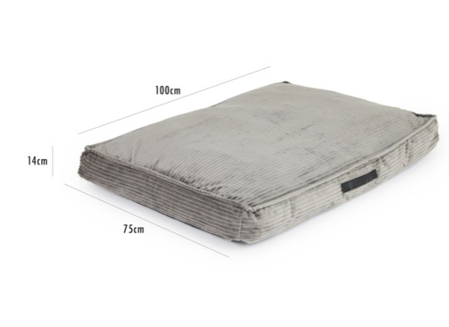 Μαξιλάρι - Κρεβάτι Σκύλου Κοτλέ 100 x 75 x 14 cm Γκρι 8720604886511 Lifa-Living