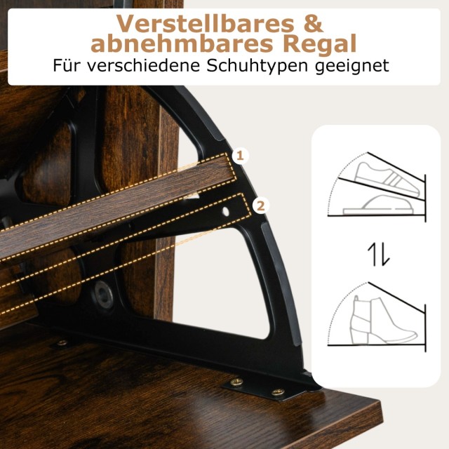 Costway Λευκή/Καφέ Λεπτή Ξύλινη Παπουτσοθήκη με 2 Πτυσσόμενα Τμήματ... Costway Λευκή/Καφέ Λεπτή Ξύλινη Παπουτσοθήκη με 2 Πτυσσόμενα Τμήματ...