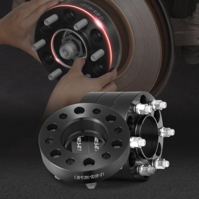 VEVOR Αποστάτες Τροχών 1.5 6x5.3 6 Λάγκων, Σετ 4, Μαύρο  LSSFLP15YC...