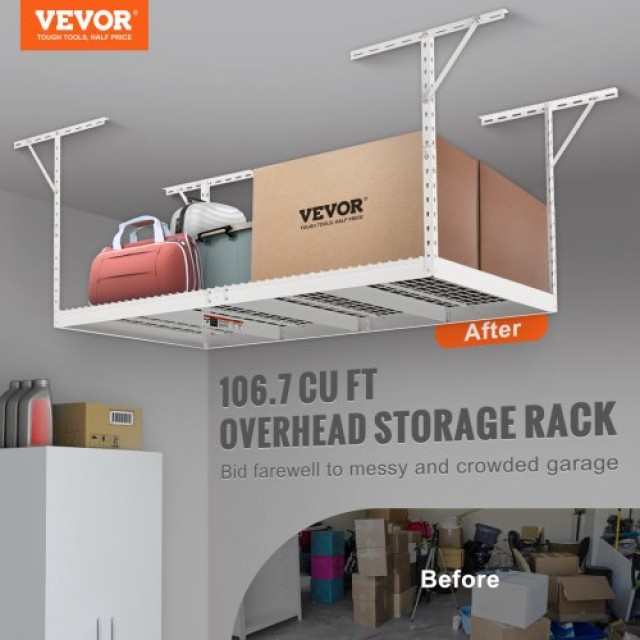 Ράφι Οροφής Γκαράζ VEVOR, 48x96, 600 lbs, Λευκό  CKTHBCWJZBS48OCI3V0