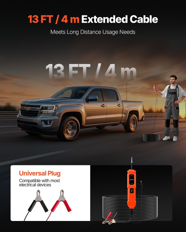 VEVOR Δοκιμαστής Κυκλωμάτων Αυτοκινήτου, 6 - 36 DCV με Φωτισμό, Πορ...