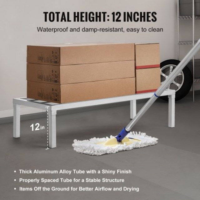 VEVOR Αλουμινένια Ράφι Αποθήκευσης Σταθερό Ράφι Αποθήκευσης 48” x 2...