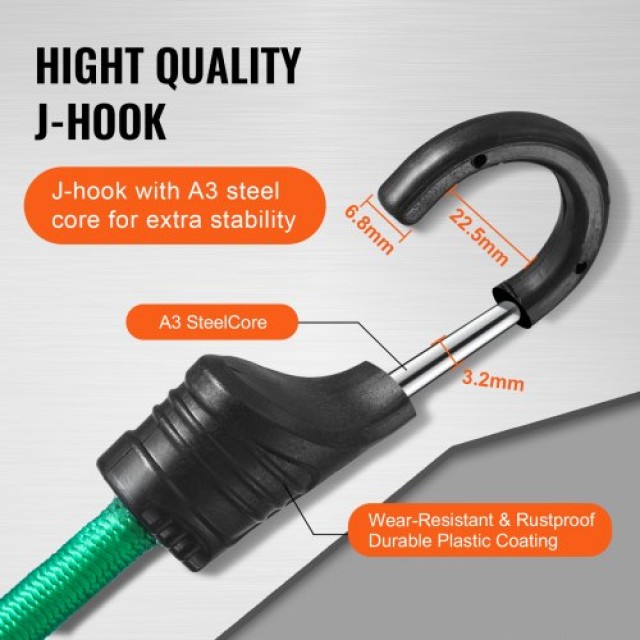 VEVOR  Σετ 32 Ελαστικών Ιμάντων 8 mm με Γάντζους A3 από Ατσάλι DLKZDW32PCSYNP5WFV0