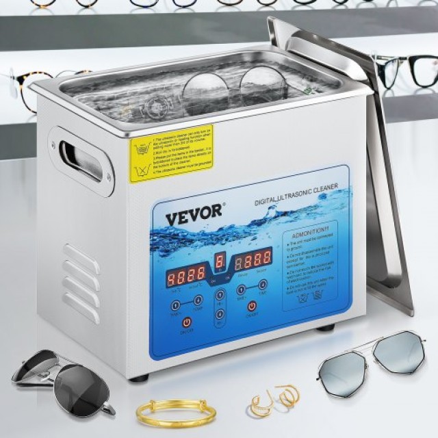 VEVOR Υπερηχητικός Καθαριστής, Ρυθμιζόμενη Συχνότητα 36KHz~40KHz, 6...