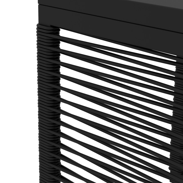 Σετ κήπου Rattan με 2 πολυθρόνες με μαξιλάρια και γυάλινο τραπεζάκι σαλονιού, μαύρο 863-140V00BK